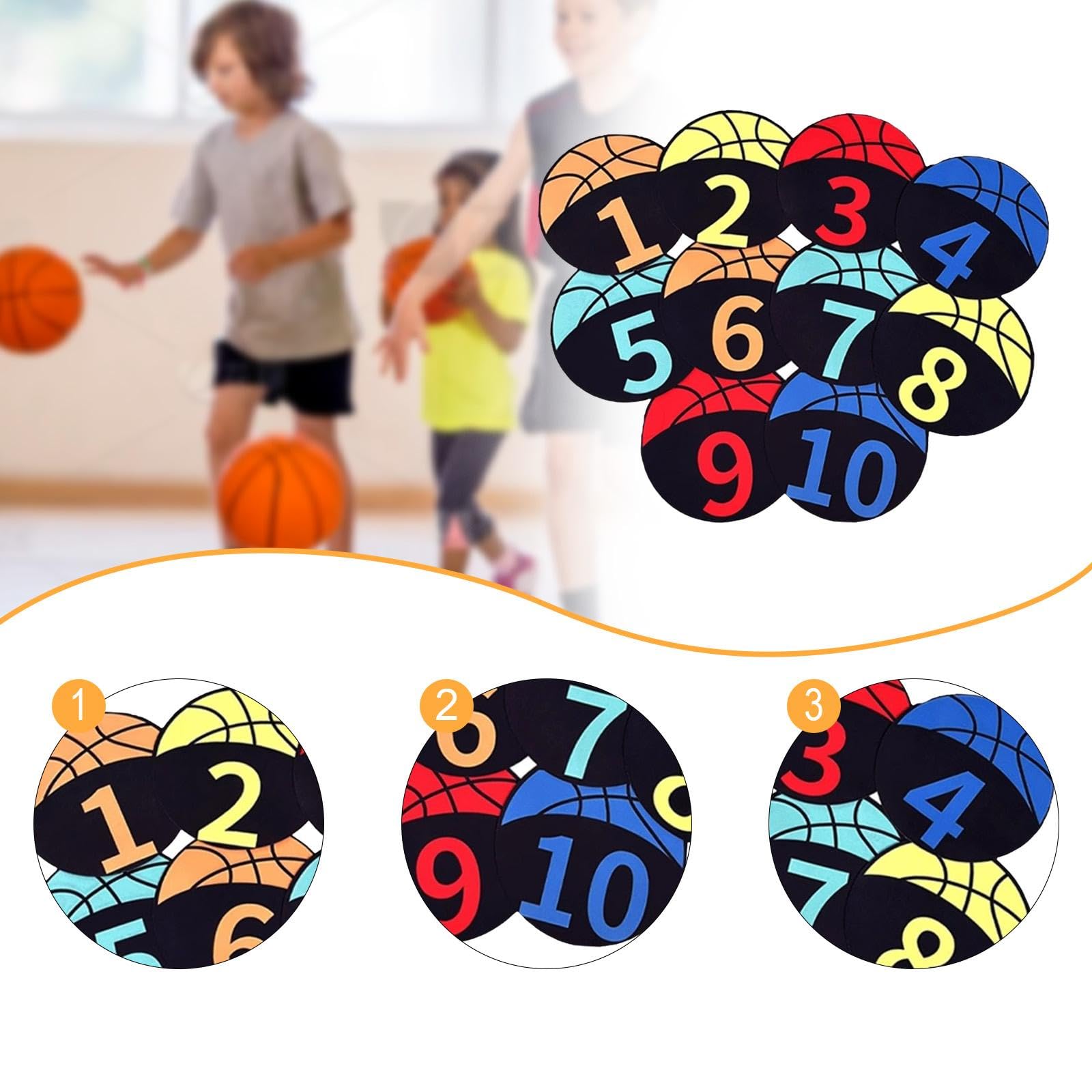 Menolana 10Pcs Sports Training Markers Floor Spots Markers Non Slip Equipment Training Mat Soccer Number Signs for Outdoor Classroom