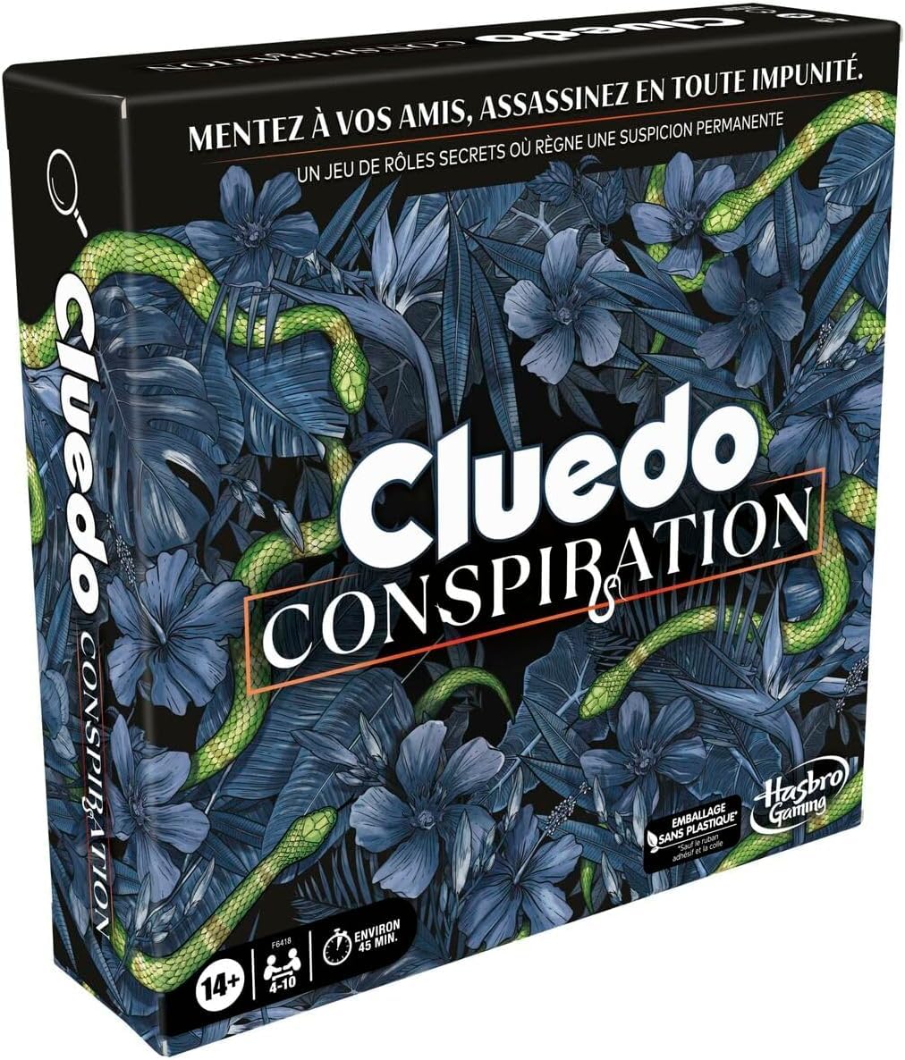 Hasbro Gaming Cluedo Conspiration, Board Game for Teens and Adults, Secret Role Games, 4-10 Players, Survey Games