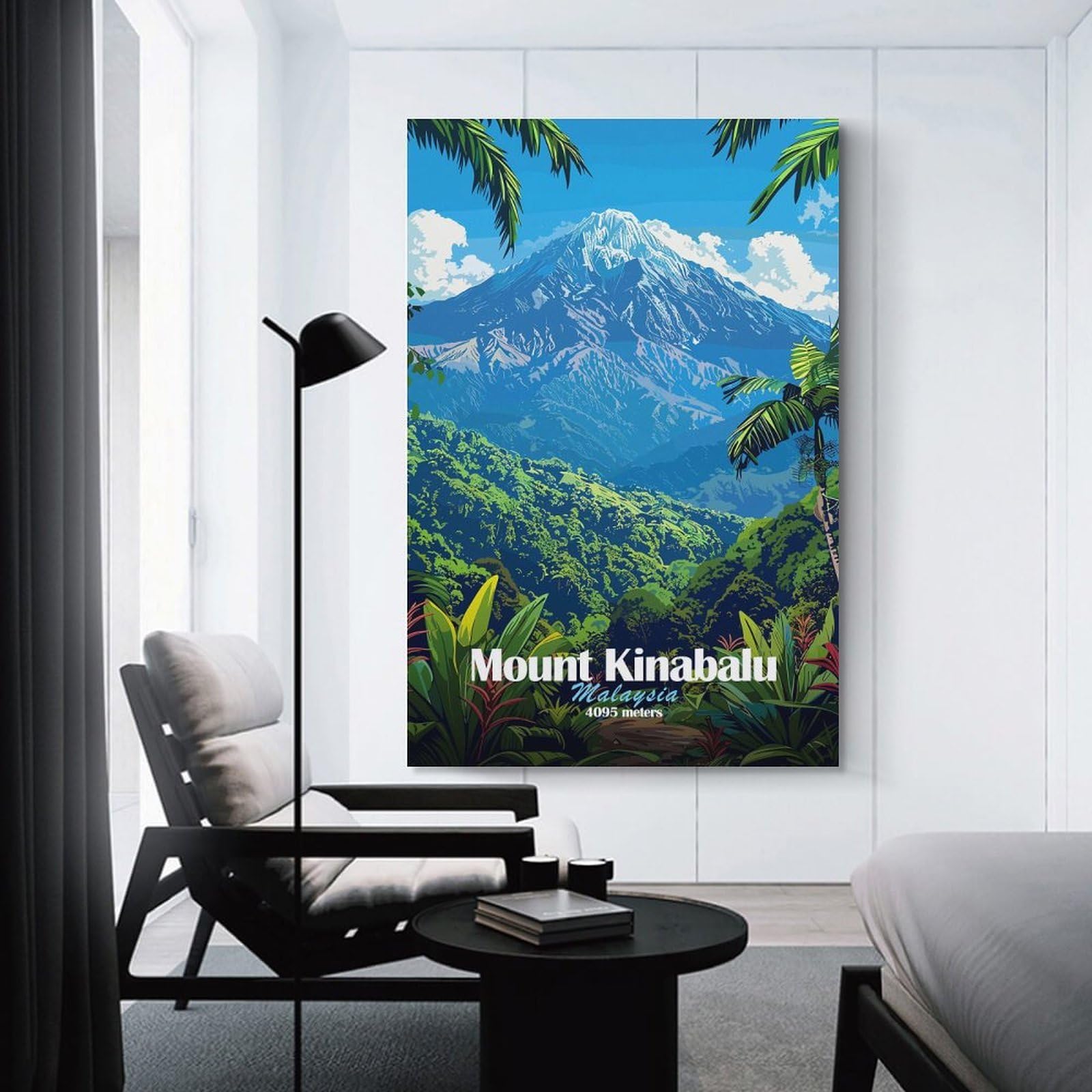 Junmoney Unframe-Style-2 Mount Kinabalu, Malaysia Room Decor Wall Art 24X36inch(60X90cm), For Entrance Walls, Hall Decor Or Foyers, A Neat Decor Update For Hallways