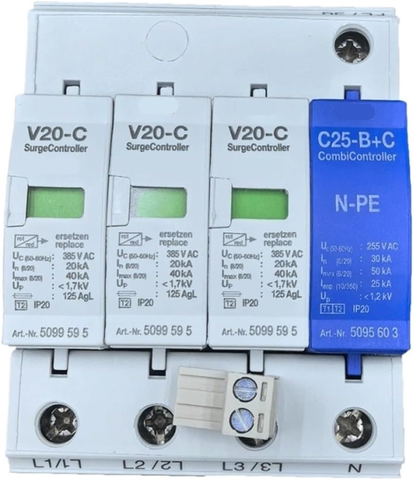 Überspannungsableiter Typ 2 5094788 V20-C/3+NPE-FS-385V DIN-Schienen-Überspannungsschutz .1003