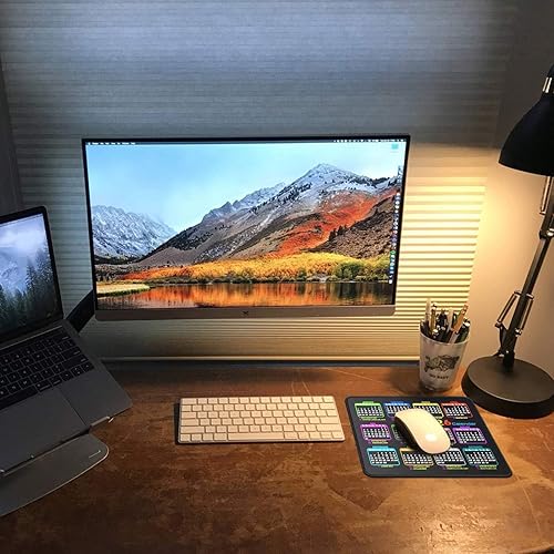 Miniatura 2 de Alfombrilla de mouse con calendario de 9.5 x 7.8 pulgadas, alfombrillas para mouse con bordes cosidos y base de goma antideslizante, accesorios de