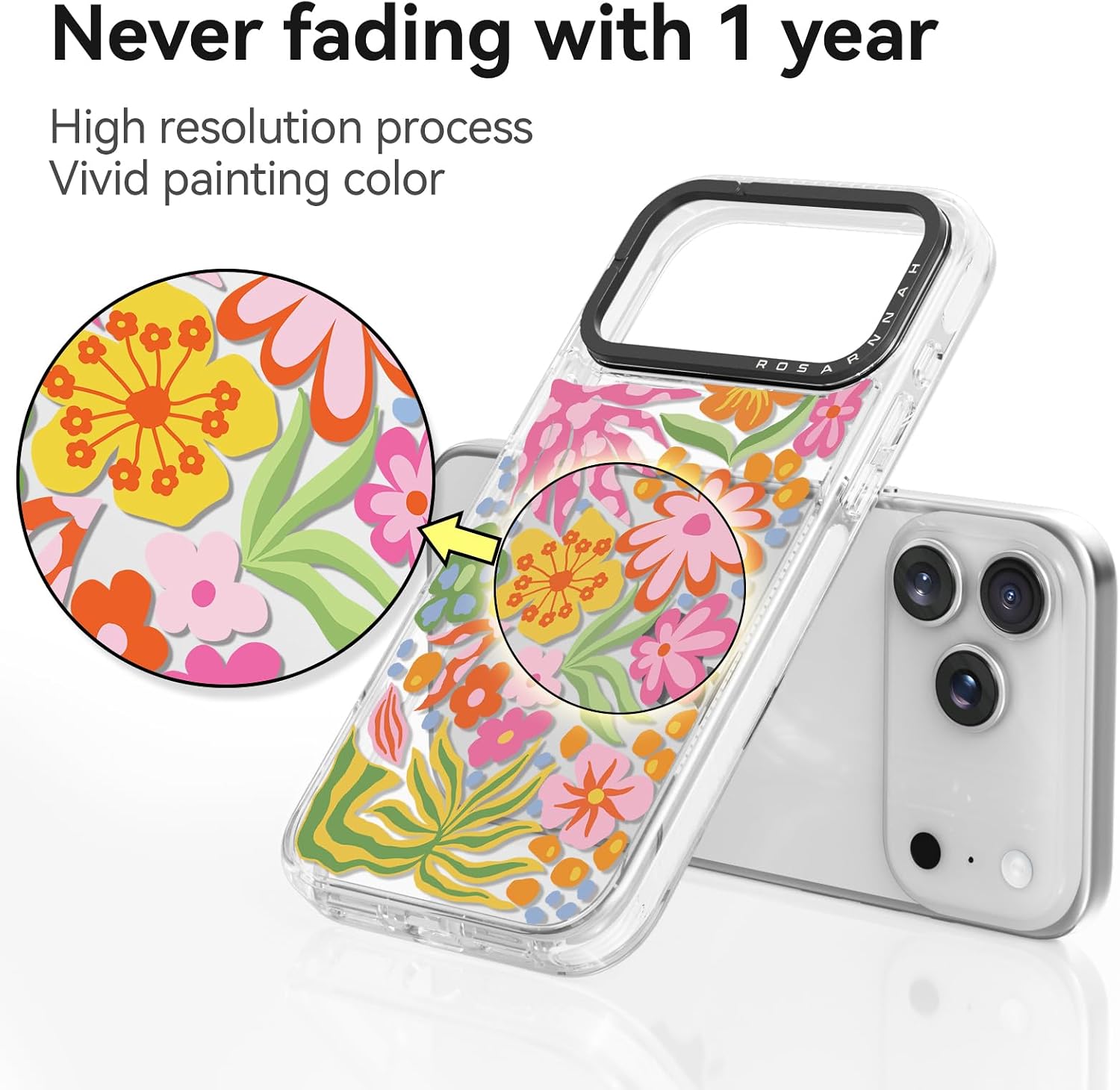 Rosarnnah for iPhone 17 Pro Case Aesthetic Clear, Passion Flower image 5