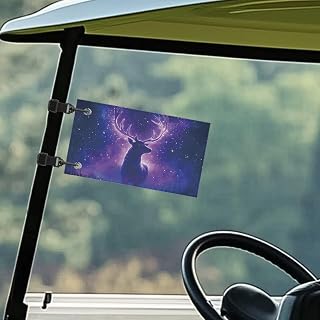 Golf Cart Flag Mount Fit Club Car, Easy to Install and Clean Golf Cart Flags with Holder and Elastic - Golf Cart Accessories for Women Men