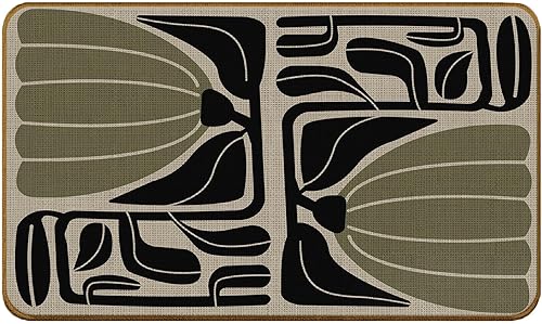 Miniatura 15 de Tapete abstracto bohemio, floral, Groovy Retro de los años 70, antideslizante, para puerta delantera, porche, interior, exterior, entrada, entrada,