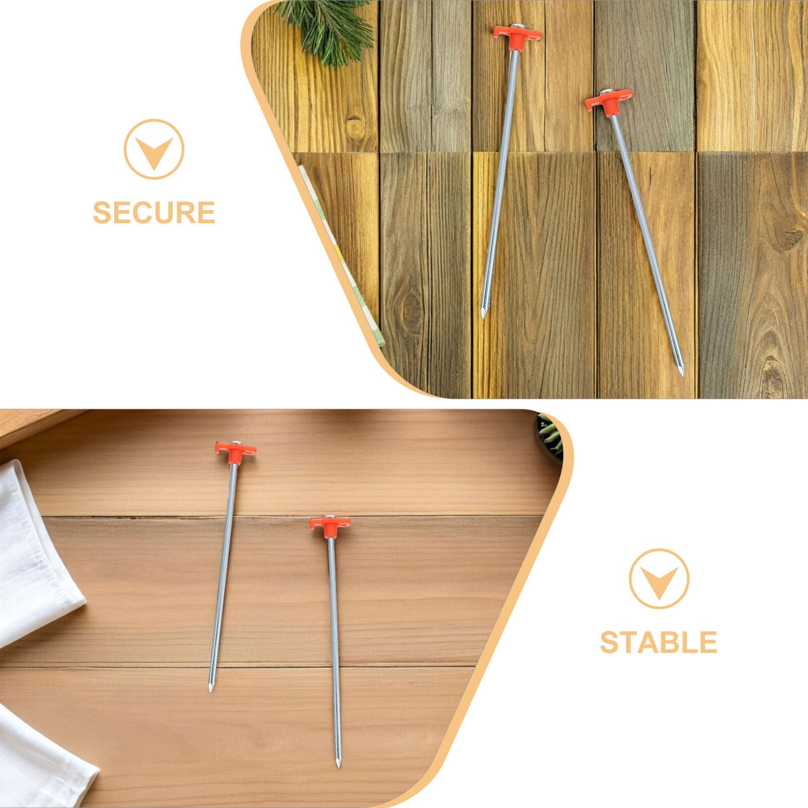 INOOMP 16 pezzi Picchetti per Campeggio in Acciaio Resistente al Vento Chiodi Lunghi per Terreni Duri e Sabbiosi Fissaggio Rapido per Teli da Spiaggia Giardino e Outdoor
