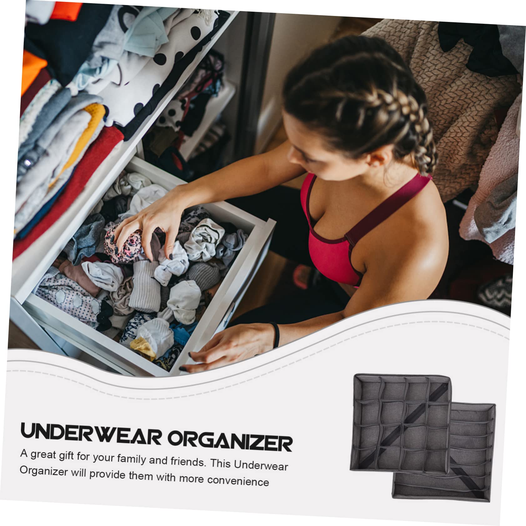 MAGICLULU Scatola Organizer per Biancheria Intima e Calze 2 Pezzi