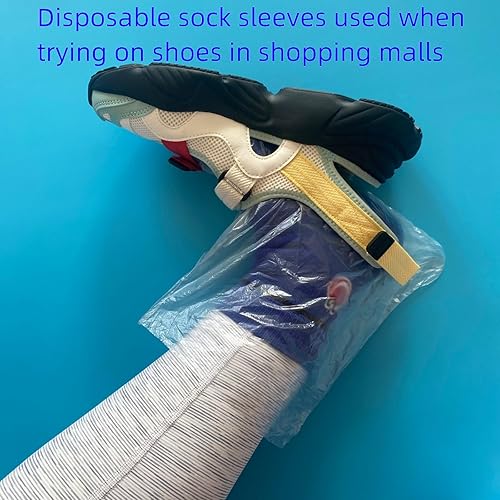 Miniatura 5 de BJEFHYP disposable socks, ice skating socks, bowling socks, foot bath covers,plastic socks,universal size, 100 pieces, transparent color