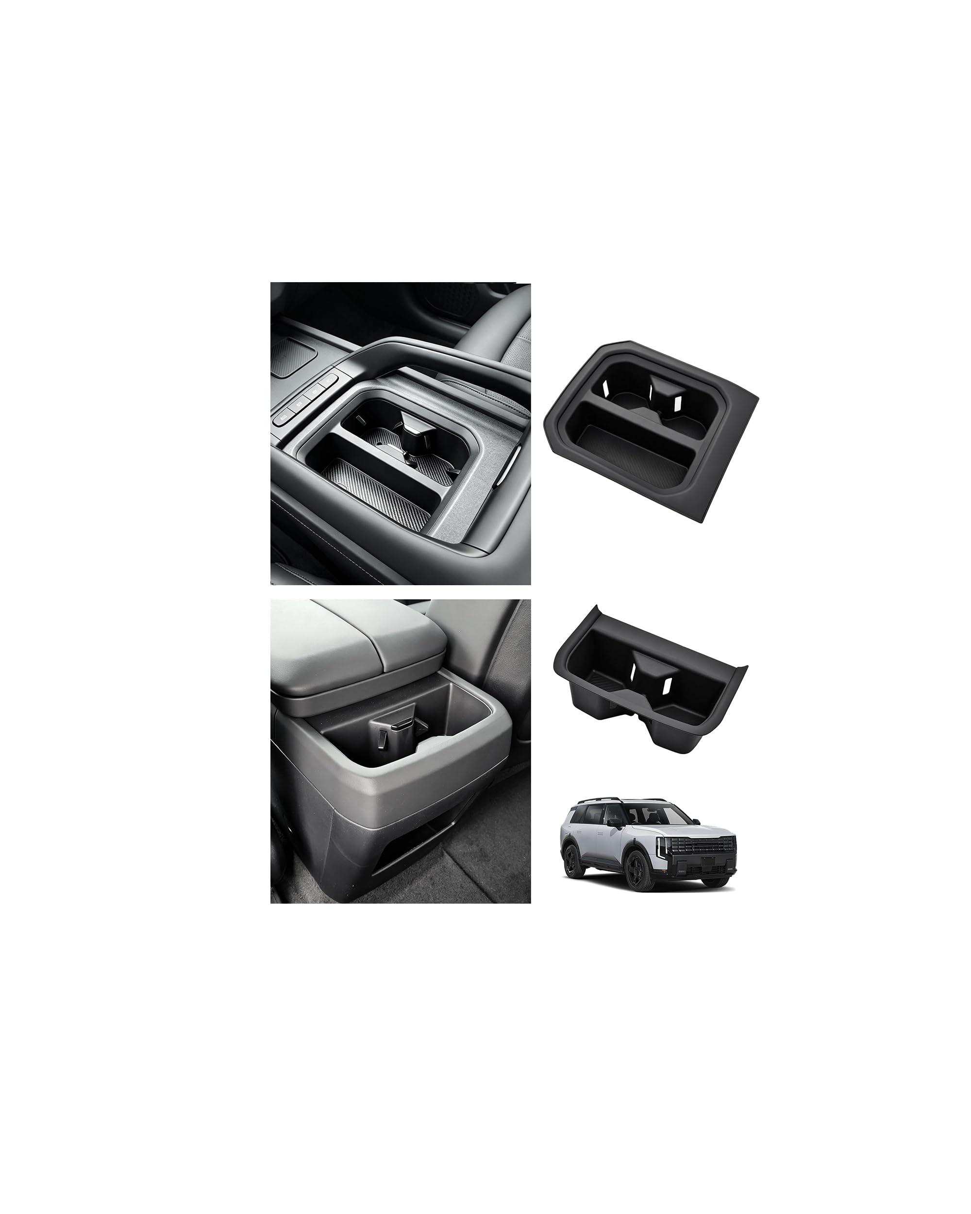 Front &amp; Rear Cup Holder Insert for 2027 Kia Telluride LX/S/EX/SX