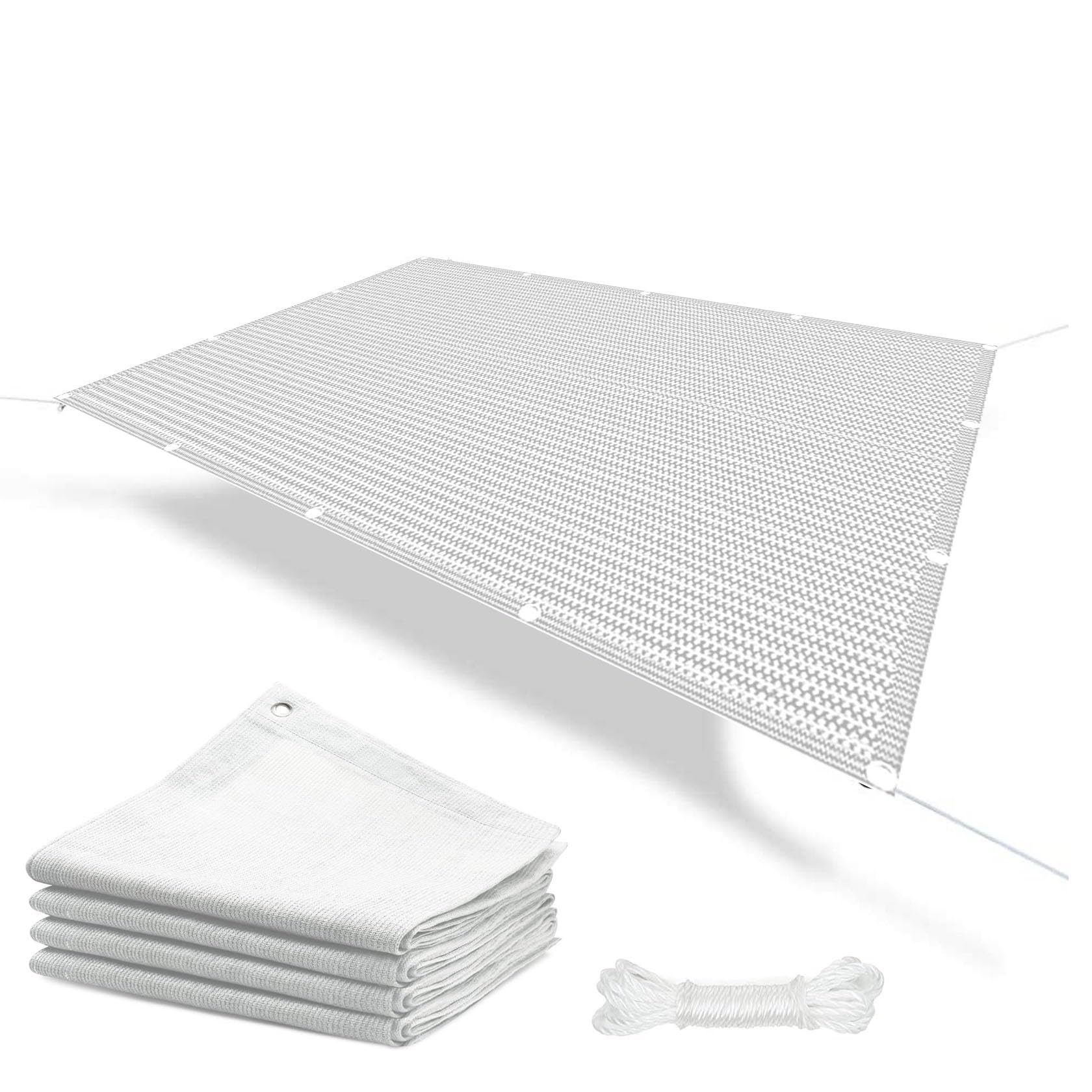 Voile d'ombrage pour bloquer la chaleur sur la terrasse avec toile HDPE blanche