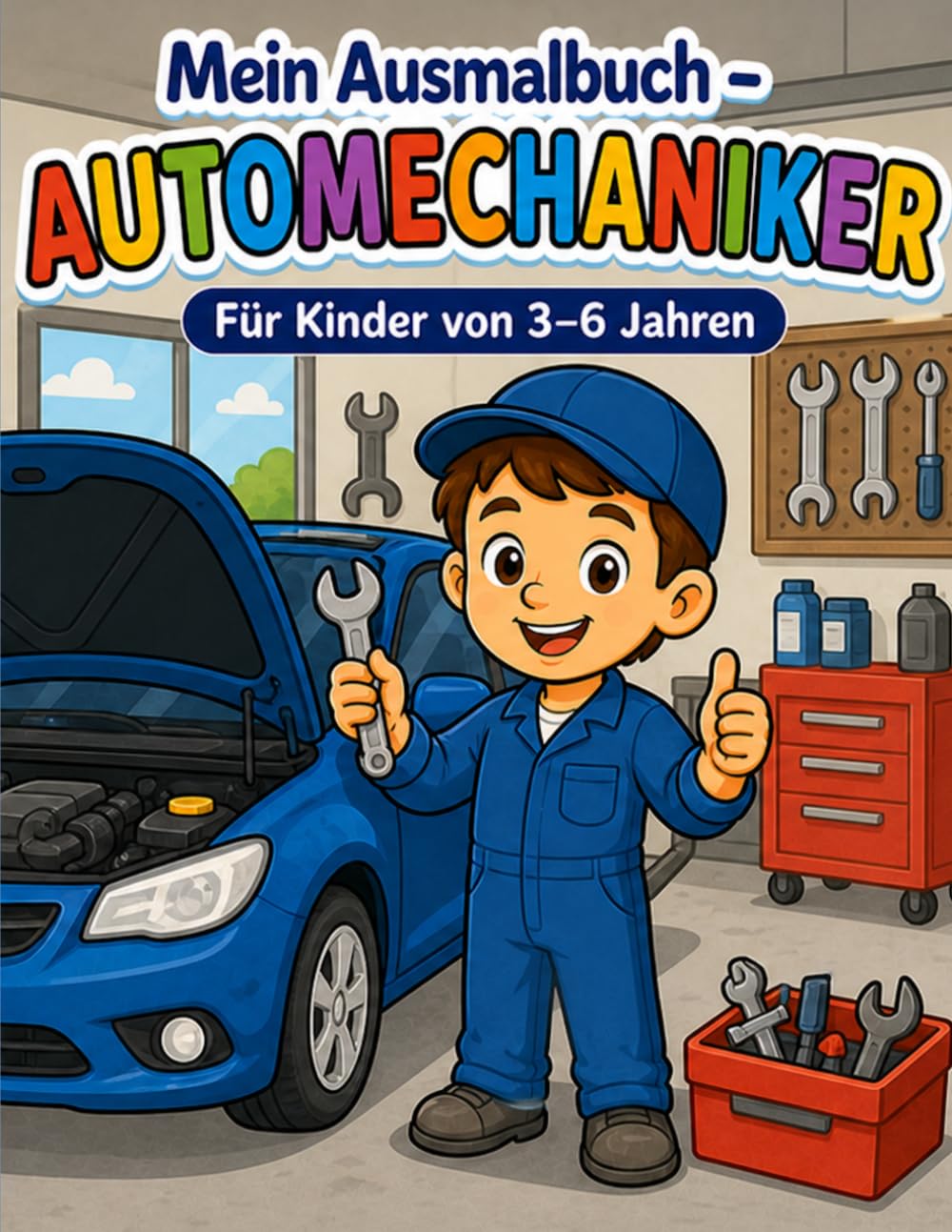 Mein Ausmalbuch - Automechaniker: Für Kinder von 3-6 Jahren | Kreativer Malspaß rund um Autos und Werkstatt | Für Rechts- & Linkshänder geeignet (Mein Ausmalbuch - Berufe entdecken)