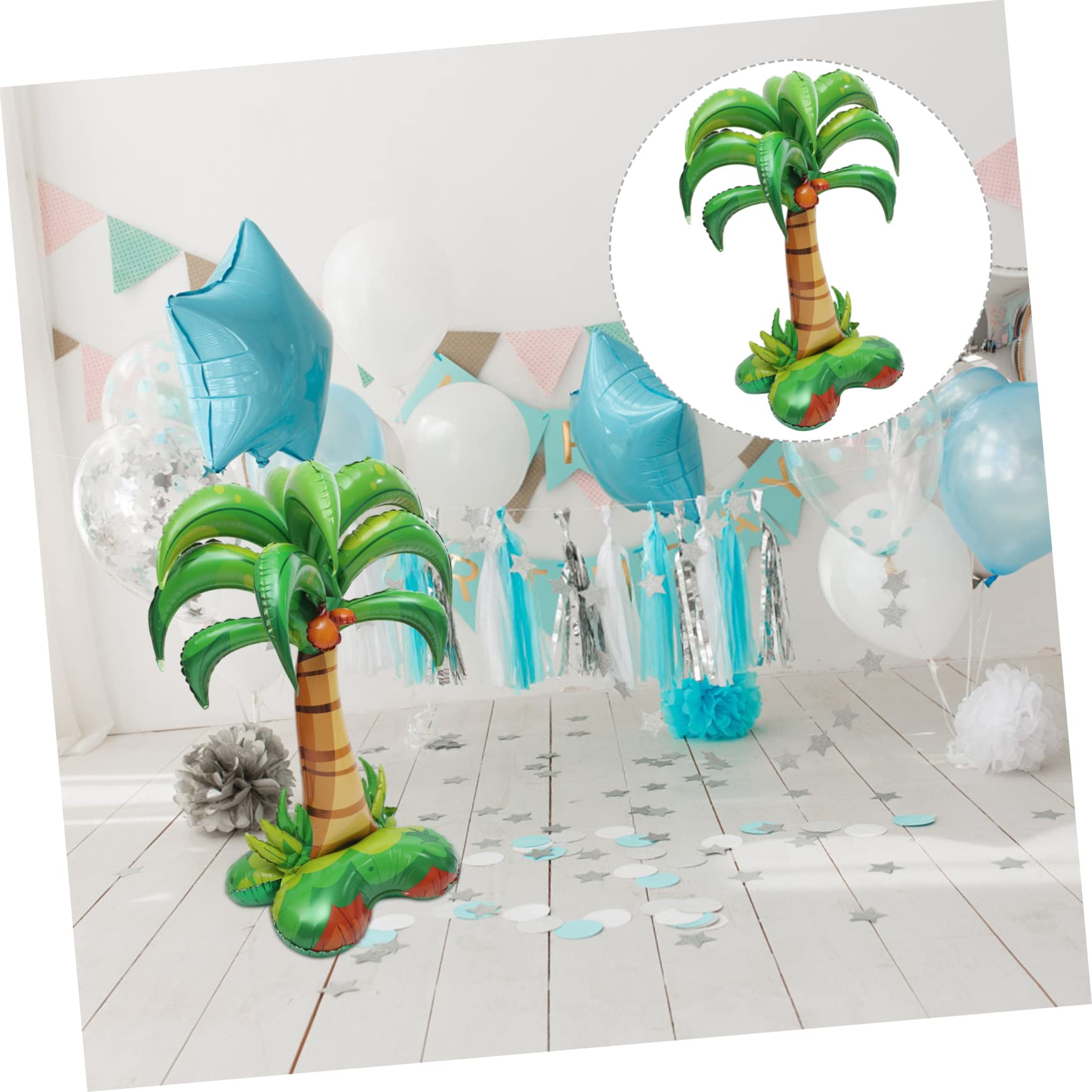 YARNOW 3 Decorativo Palma Cocco Alluminio per Feste Hawaiane e Compleanni Resistente e Gonfiabile per e Party Estivi