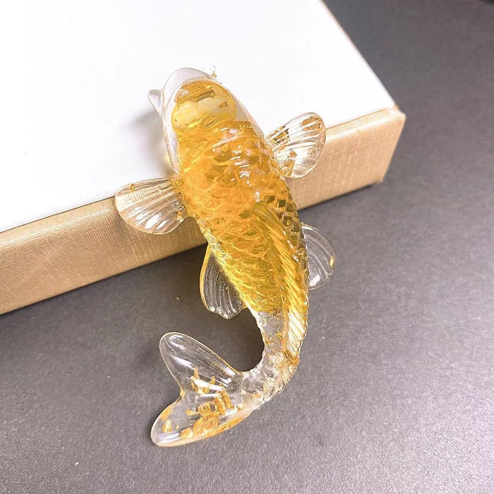 Besttoolifes Koi Fish Ornaments Artificial Desktop Car Home Decor Natural Decorative Figurines Home Glass Fish Decor 6X4x2cm(9)