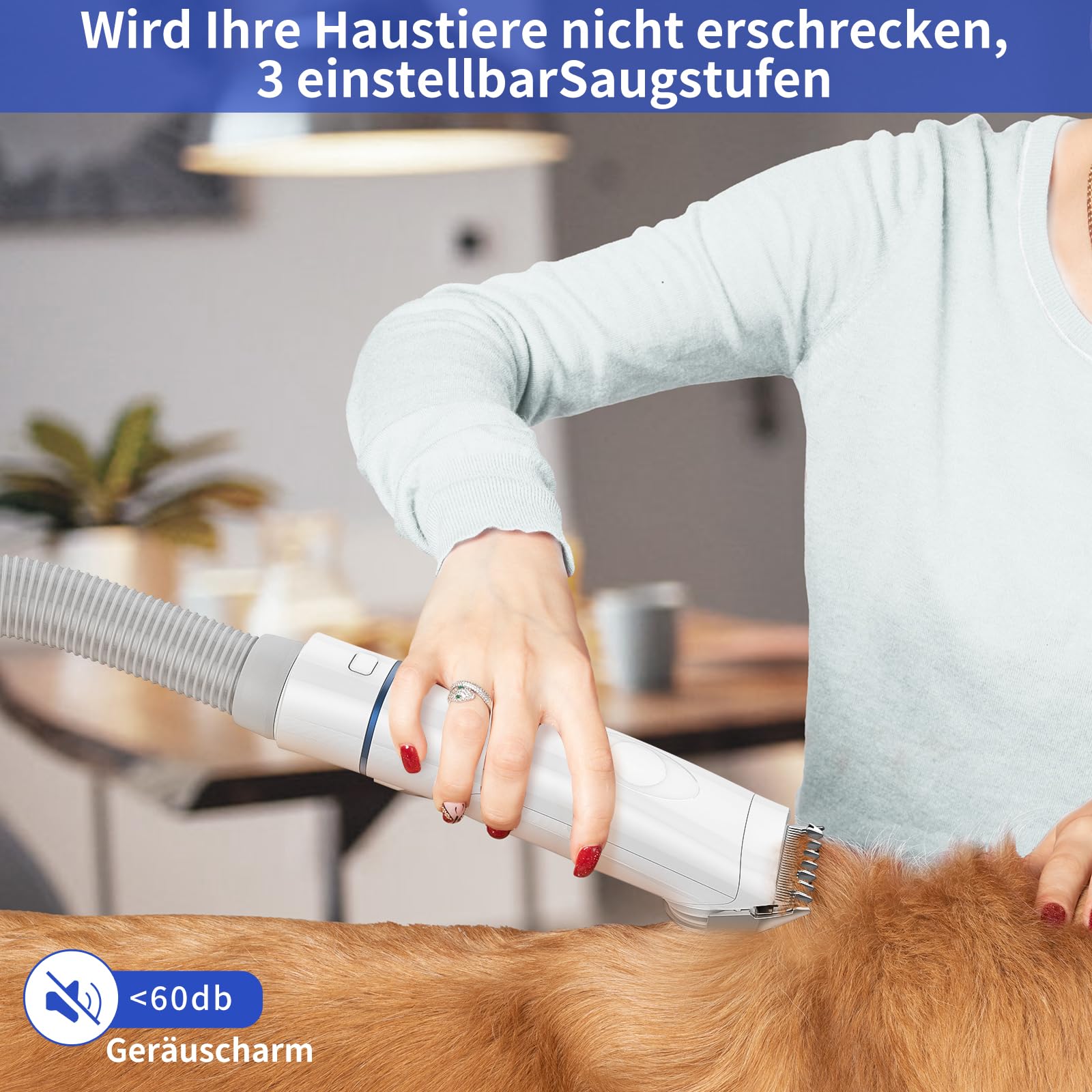 Redkey C100 tosatrice per cani con aspirapolvere aveva un aspirapolvere di tensione per cani che si applicano alla depilazione 5k/8k/12kPa regole di forza e forbici elettriche, 2,5 l