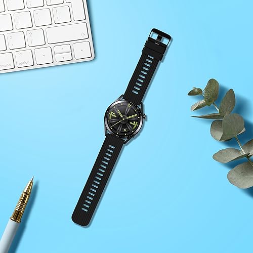 Miniatura 2 de kwmobile Correas compatibles con Huawei Watch GT 3 (1.812 pulgadas) - 2 correas de silicona de repuesto - NegroGris