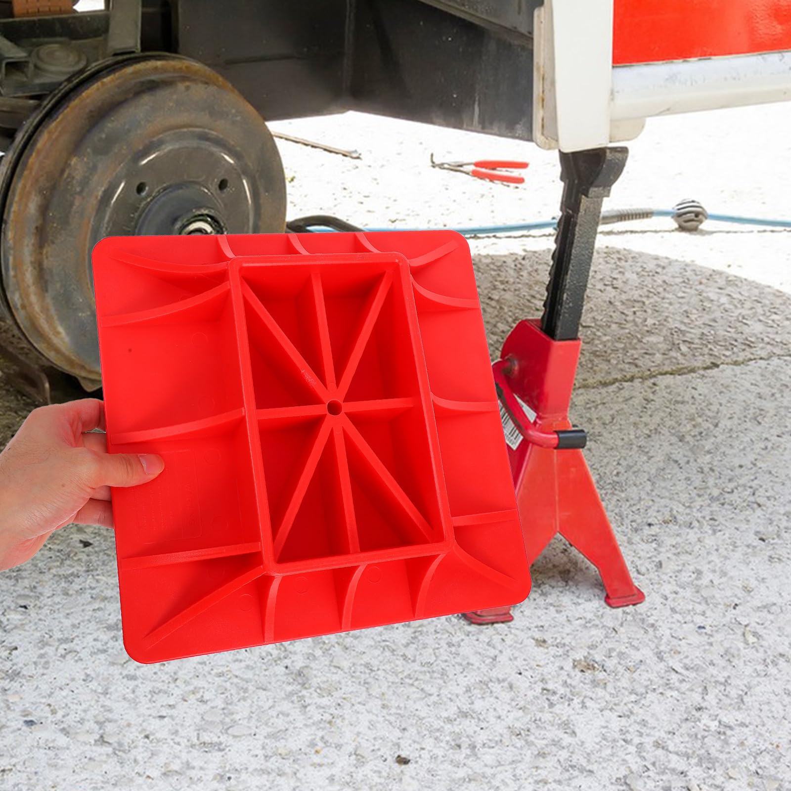 Elevador de Silicona Base de Gato Roja para Coche y Tijera