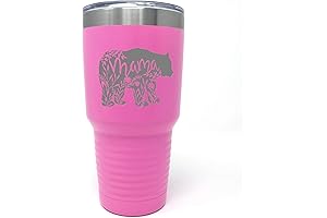 Floral Mama Bear Coffee Tumbler - For the Move Mama