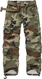 Calça cargo feminina, folgada, camuflada, tática, perna reta, casual, Y2K, com 9 bolsos, sem cinto