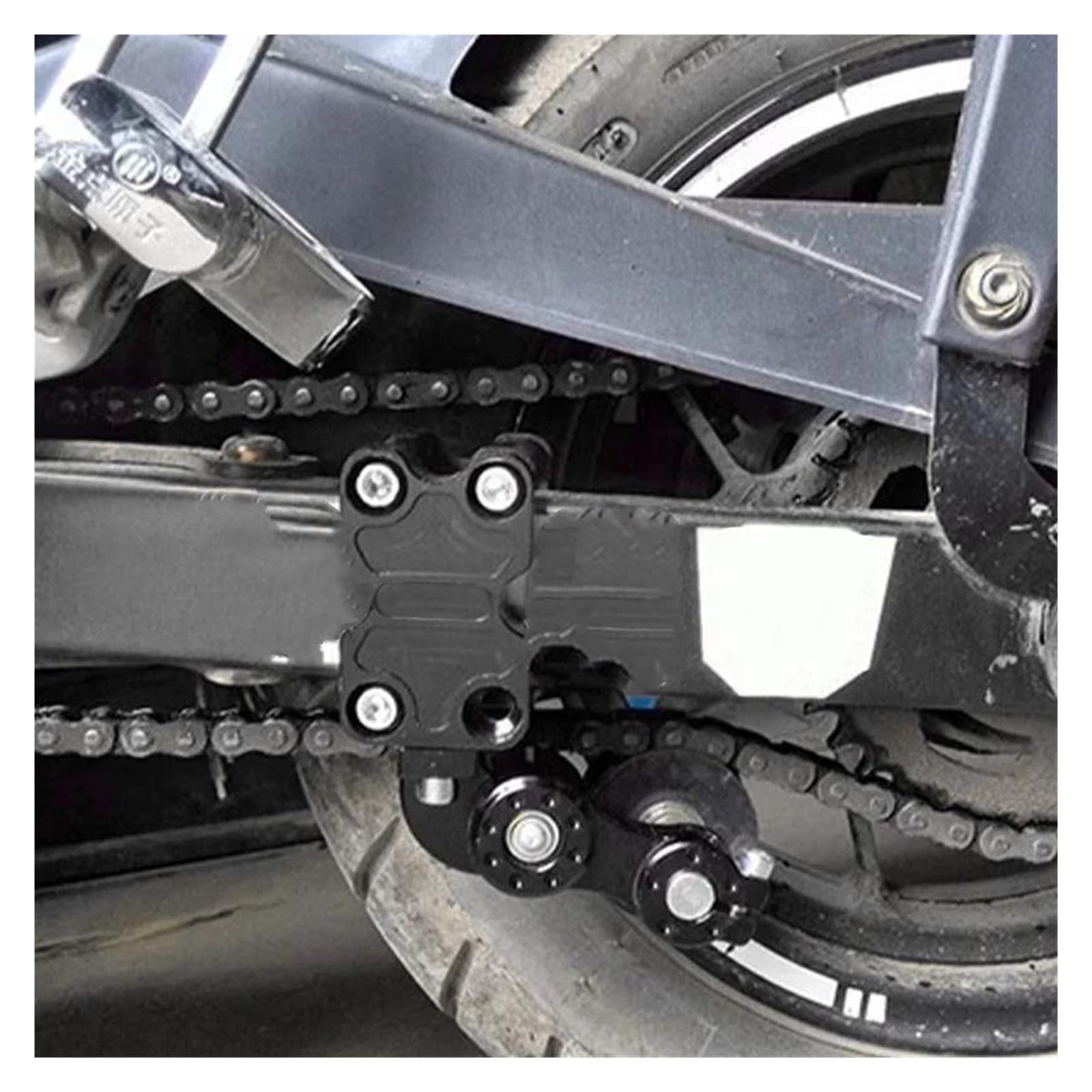 Tensor modificador de cadena Accesorios de ajuste universales para motocicletas, tensor cadena rueda, rodillo para(Blue)