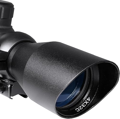 Vista 26 de Barska Alcance de rifle de retícula de retícula de punto de mira 30/30 para rifles de plinking & Rimfire .22 con anillos