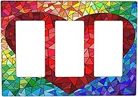 Vista 16 de Cubierta de Interruptor de Luz de Estilo Boho Vintage de los 70 Sol Arcoíris Champiñón Floral Rocker Individual 1 Gang Cubierta de Enchufe