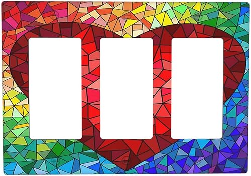 Miniatura 16 de Cubiertas de interruptor de luz de palanca simple de los años 70, estilo bohemio vintage con sol, arcoíris, retro, hongo, floral, de 1 gang, placas