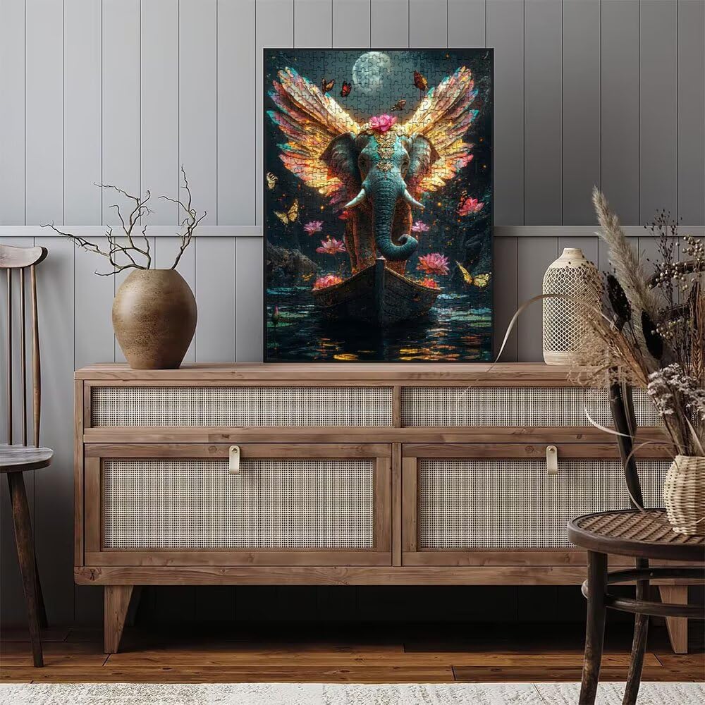 Puzzle 3000 Pezzi, Elefante Lotus 3D Puzzle per Adulti Impegnativo, Educa Puzzles Artistico, Divertente E Stimolante Puzzles Decorativo per La Famiglia, Regalo e Decorazione Pareti DX0YL6-929
