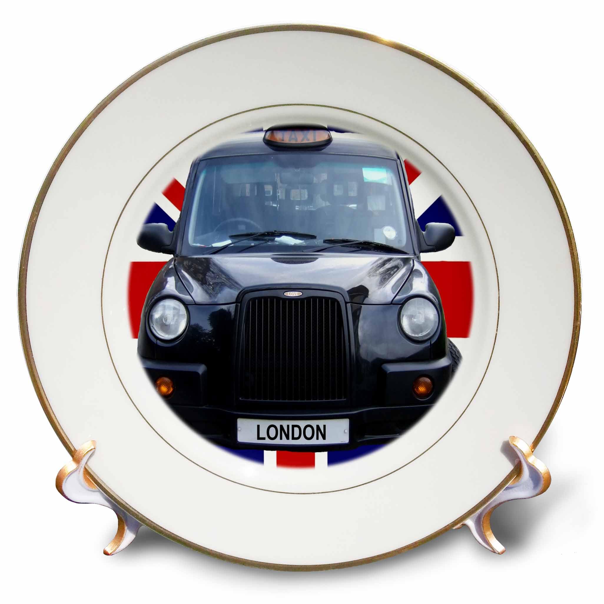 4er Set Keramik-Untersetzer 'London Black Taxi' Mit Union Jack Design - 10,8 X 10,8 Cm