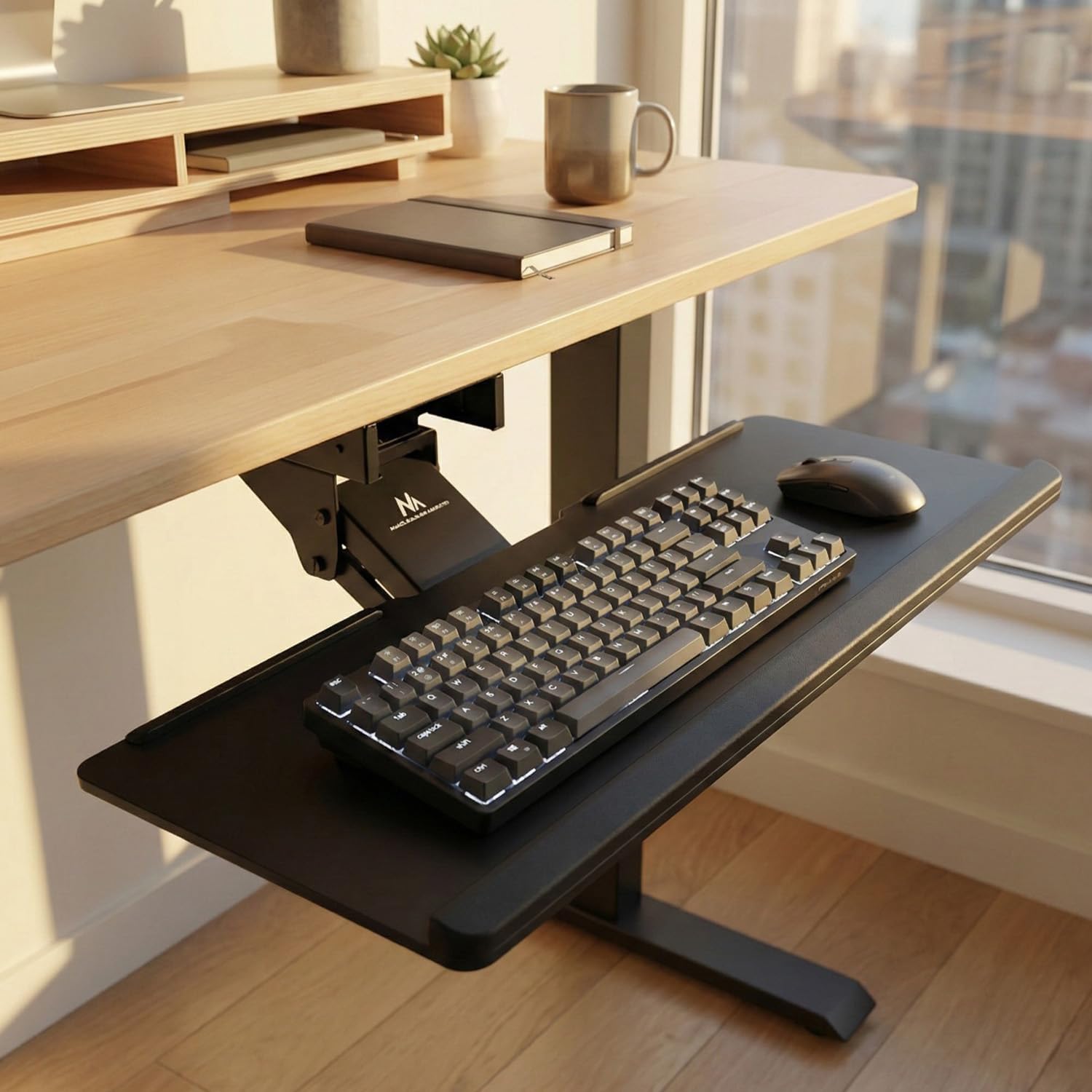 Maclean MC-757 Soporte de Teclado y ratón para Escritorio 67 cm Superficie
