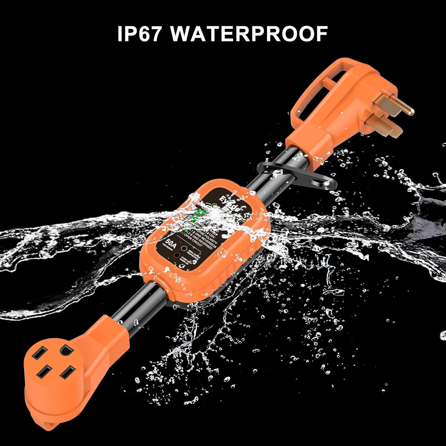 RV Surge Protector 50 Amp - Upgraded 5000 Joules RV Circuit Analyzer with Voltage Protector and Easy to Use Handle, 50 Amp Surge Protector for RV Power Guard Camper Travel Trailers