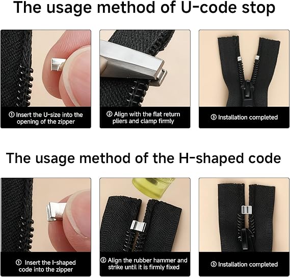 101pcs Zipper Repair Kit with Pliers, Universal Metal Zipper Sliders & Stoppers, 5 Colors & 4 Sizes, DIY Zip Fix Tools for Jackets, Bags, Clothing, Instant Zipper Replacement Accessories