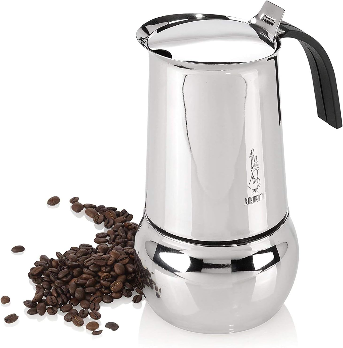 Bialetti Kitty – Italian Espresso Coffee Maker in Stainless Steel, 10 Tasses