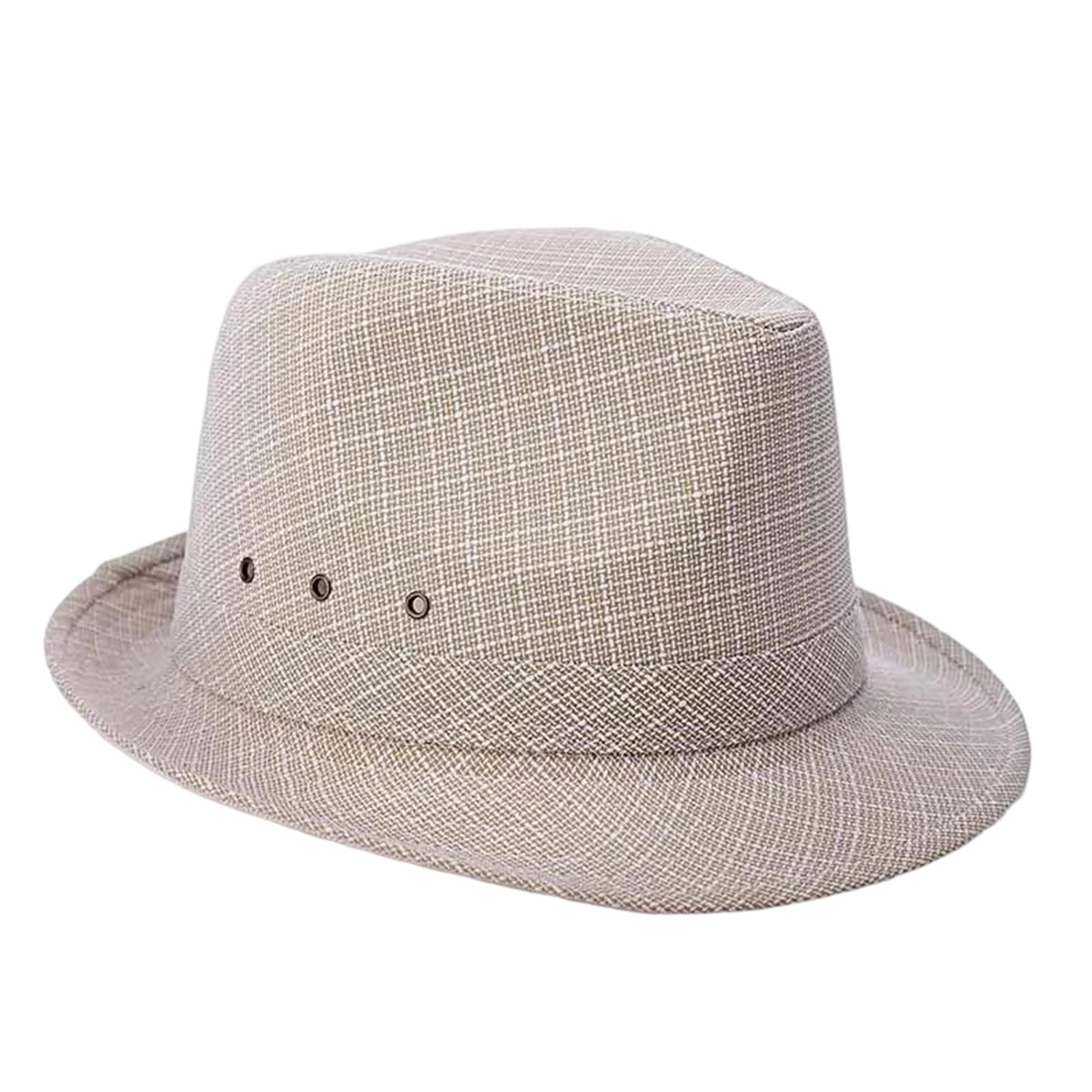 EYRMQWJPC Wide Brim Sun Hat, Unisex Straw Fedora Hat Wide Brim Breathable Sun Protection Cap Multicolor Multiple Sizes 05,L