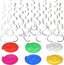 Swirls Decoration Ceiling Hanging with Hook 12 pcs Multi Colour Ideal for Birthday Anniversary Baby Shower Party Celebration and Eye Catching Wall Display