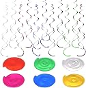 Juzfun Swirls Decoration Ceiling Hanging with Hook 12 pcs Pink Colour Ideal for Birthday Anniversary Baby Shower Party Celebration and Eye Catching Wall Display gallery image