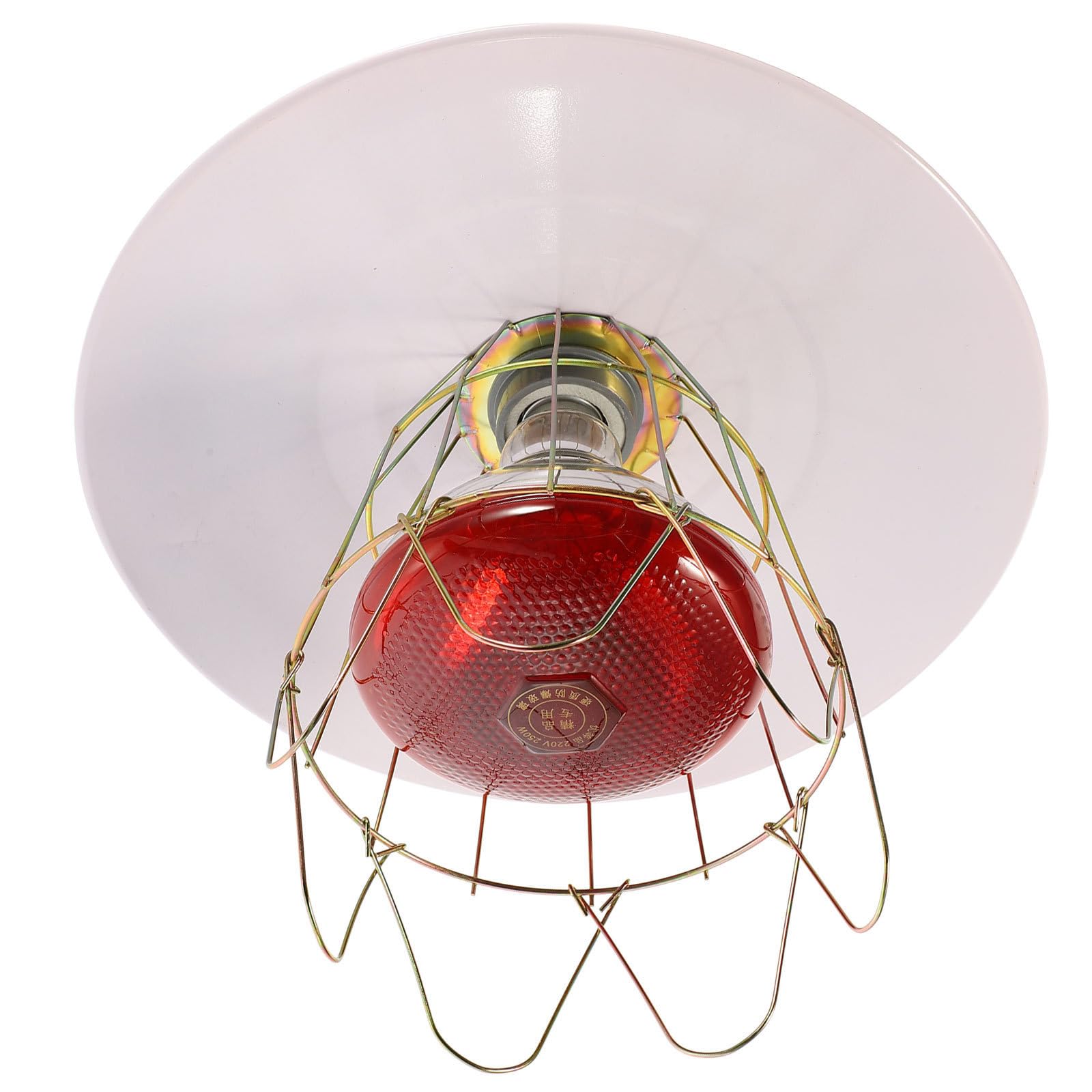 1pezzi Lampada Riscaldante per Gabbie Animali Domestici e Piccoli Maiali Protezione Anti-scottatura Struttura Rete in Metallo Luce Rossa Riscaldamento Sicuro per Colore Casuale