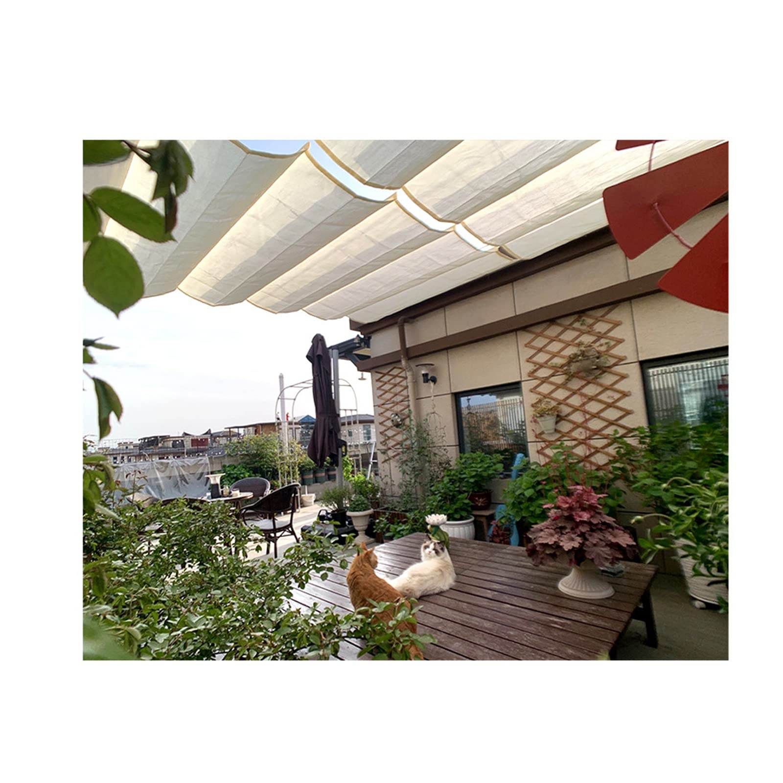 Voile d'ombrage rétractable haut de gamme pare-soleil durable pour pergola