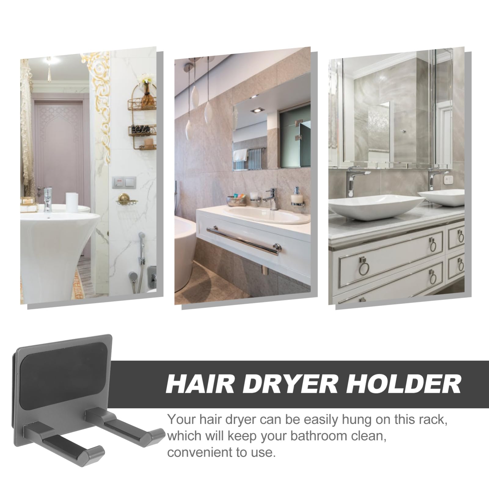 PRETYZOOM 5 Piezas Estante para Secador De Pelo Secadoras De Cabello Vacío Rulos para El Cabello Perchas para Secador De Pelo Organizador De Secador De Pelo Secador De Pelo De Viaje Aluminio