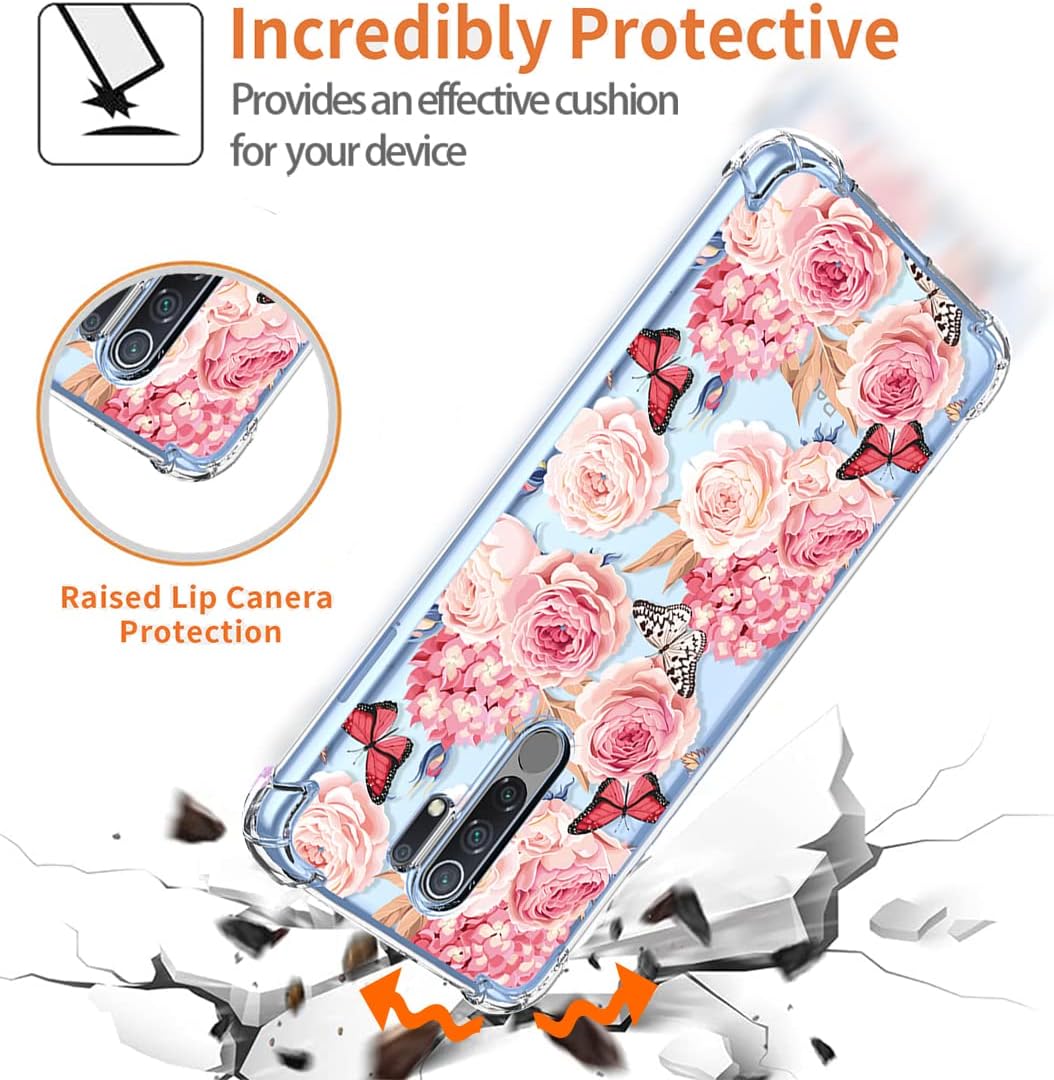 Custodia Carina Per Redmi Note 8 Pro – Cover Morbida TPU Trasparente Con Stampa Farfalla - 4