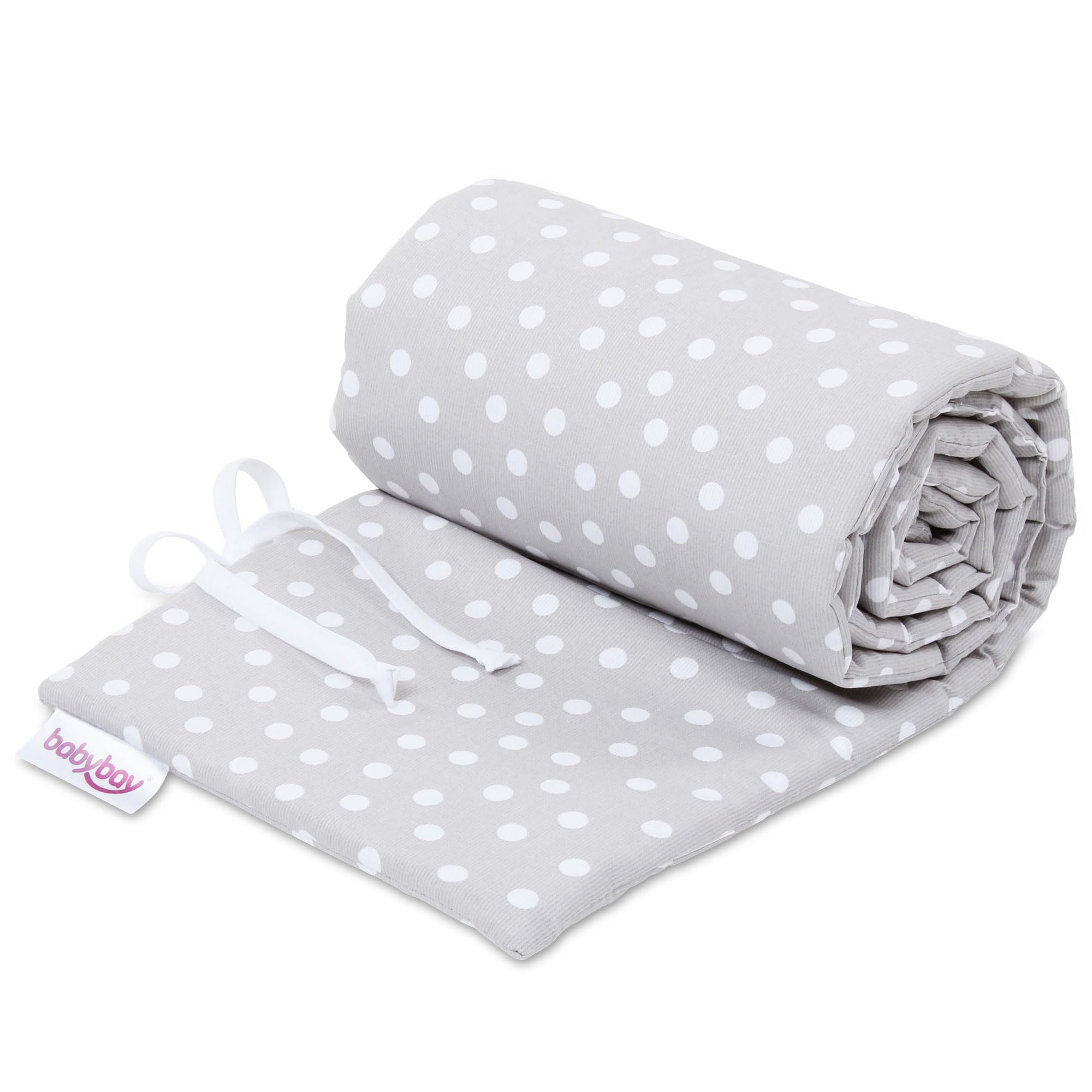 babybay Nestchen Piqué passend für Modell Boxspring XXL, perlgrau Punkte weiß