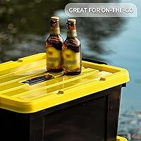 Vista 7 de Contenedor de almacenamiento de 16 cuartos de galón x 4 con tapa abatible, apilable, resistente, contenedores de almacenamiento de plástico, caja