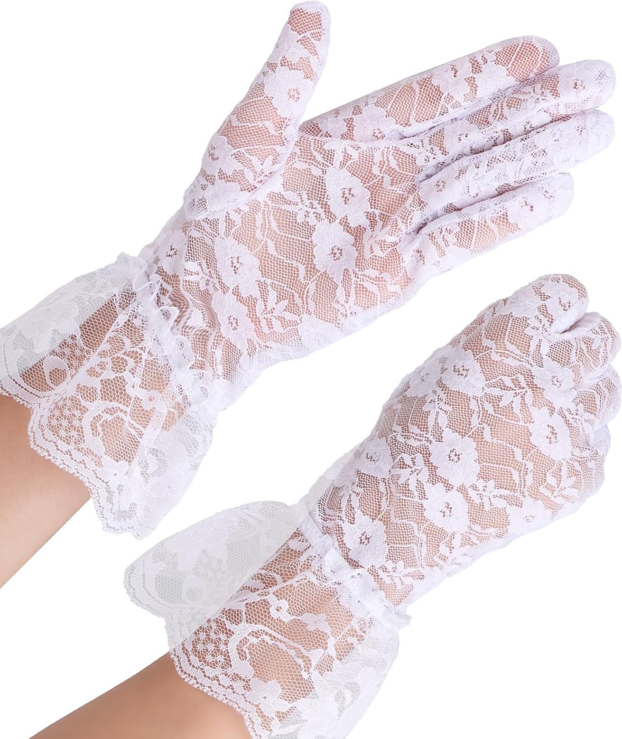 Yolev Lace Gloves for Women Short Lace Gloves Vintage Tea Party Glove 1920s For Wedding Bridal Evening Dinner Prom - Image 6