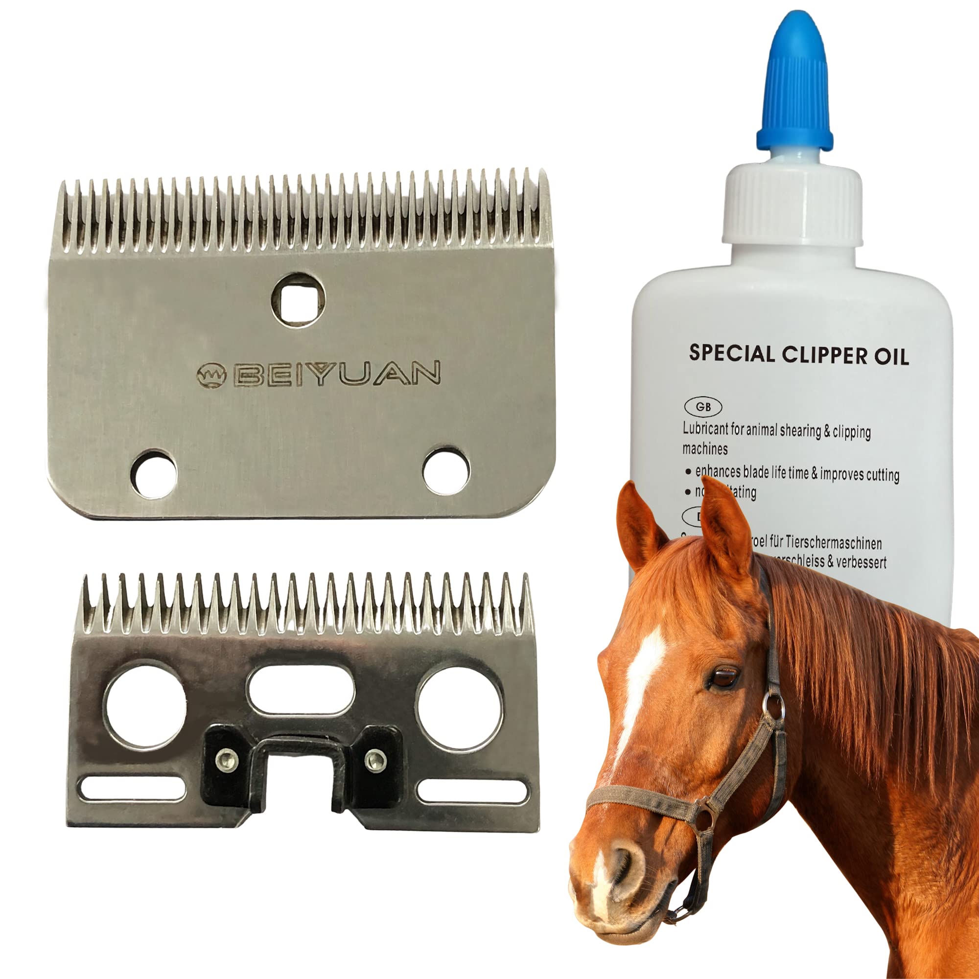 Replacement Blades for MAC400 Horse Clipper (34/24 Tooth) 2mm Cutting Length for Horses Cattle & Livestock. Compatible with Some Lister Machines