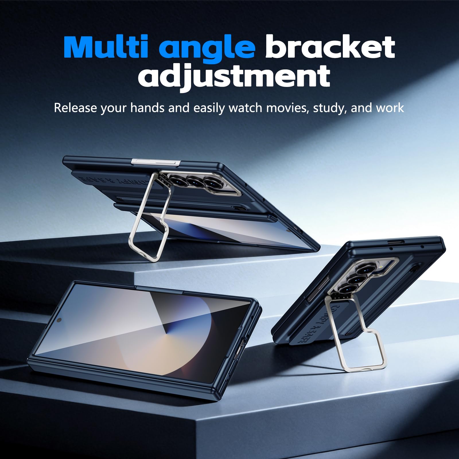 Coque pour Galaxy Z Fold7 avec Stylet, Coque avec béquille et Emplacement pour Stylet S Pen, Protection d'écran Avant pour Samsung Galaxy Z Fold7 avec Support Pliable-Noir