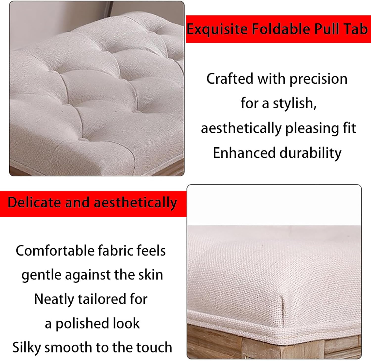 Vanity Stool with Carved Dressing Makeup Bench Multi-Functional and Comfy Retro Bench Piano Seat with Solid Wood Legs for Bedroom, Bathroom, Vanity Table (C)