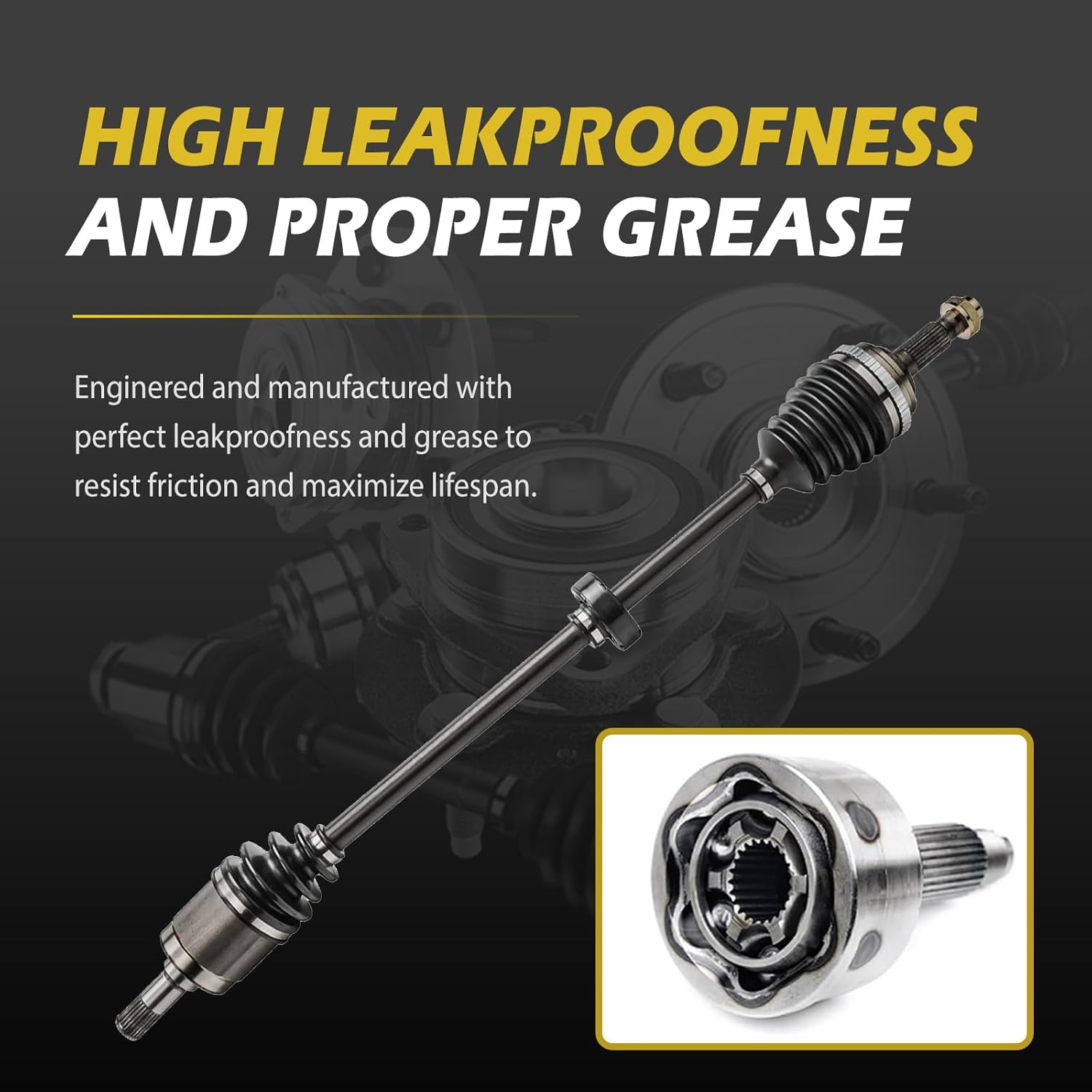 [4-Wheel ABS] Front CV Axle for 1992-2000 Honda Civic 1997-2000 EL 2-Wheel ABS Shaft 1998 1999 Assembly Left Right Replacement - 60-4060 60-4064