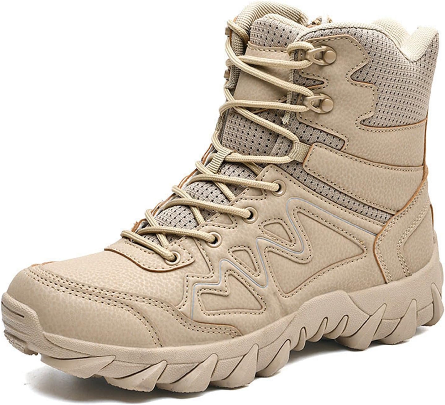 Tactical Military Boots,Lightweight Breathable Military Boots,Lace Up All Terrain Shoes,High Top Combat Boots,Ultralight Desert Waterproof Hiking Work Safety Shoes