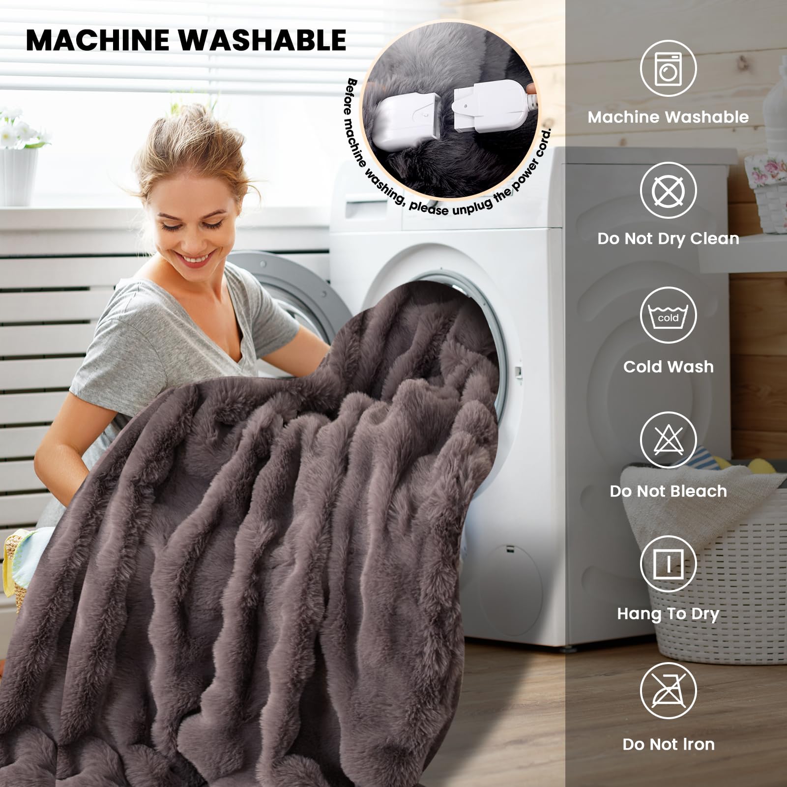 Uplayteck 150 x 200cm Coperta Riscaldante Elettrica, 6 Timer e 8 Impostazioni di Calore, Coperta Termica con Rimozione Acari e Modalità Sleep, Spegnimento Automatico, Riscaldamento Rapido