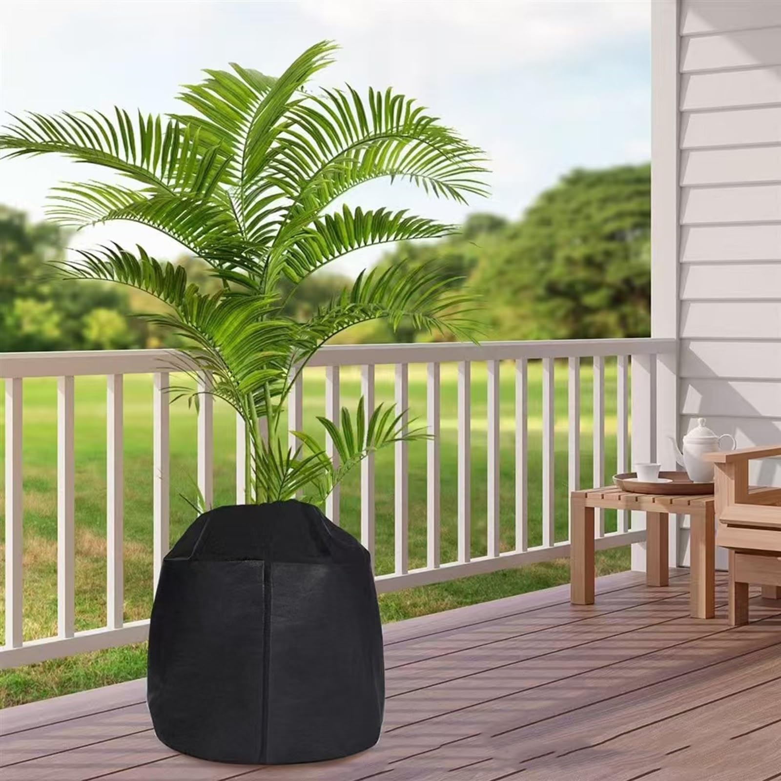 Funda de protección para plantas de invierno, funda para macetas al aire libre con cordón y cremallera, bolsa protectora para macetas
