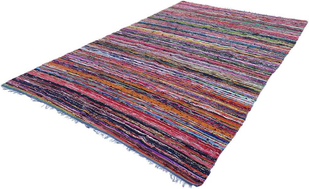 MAM Treasures Chindi Rug Area Rag Rug Home Décor Bohemian Indian Carpet Floor Décor Rag Colorful Cotton Rug Living Room Rug Bathroom Rug Throw Rug (Purple, 3X5 Foot)