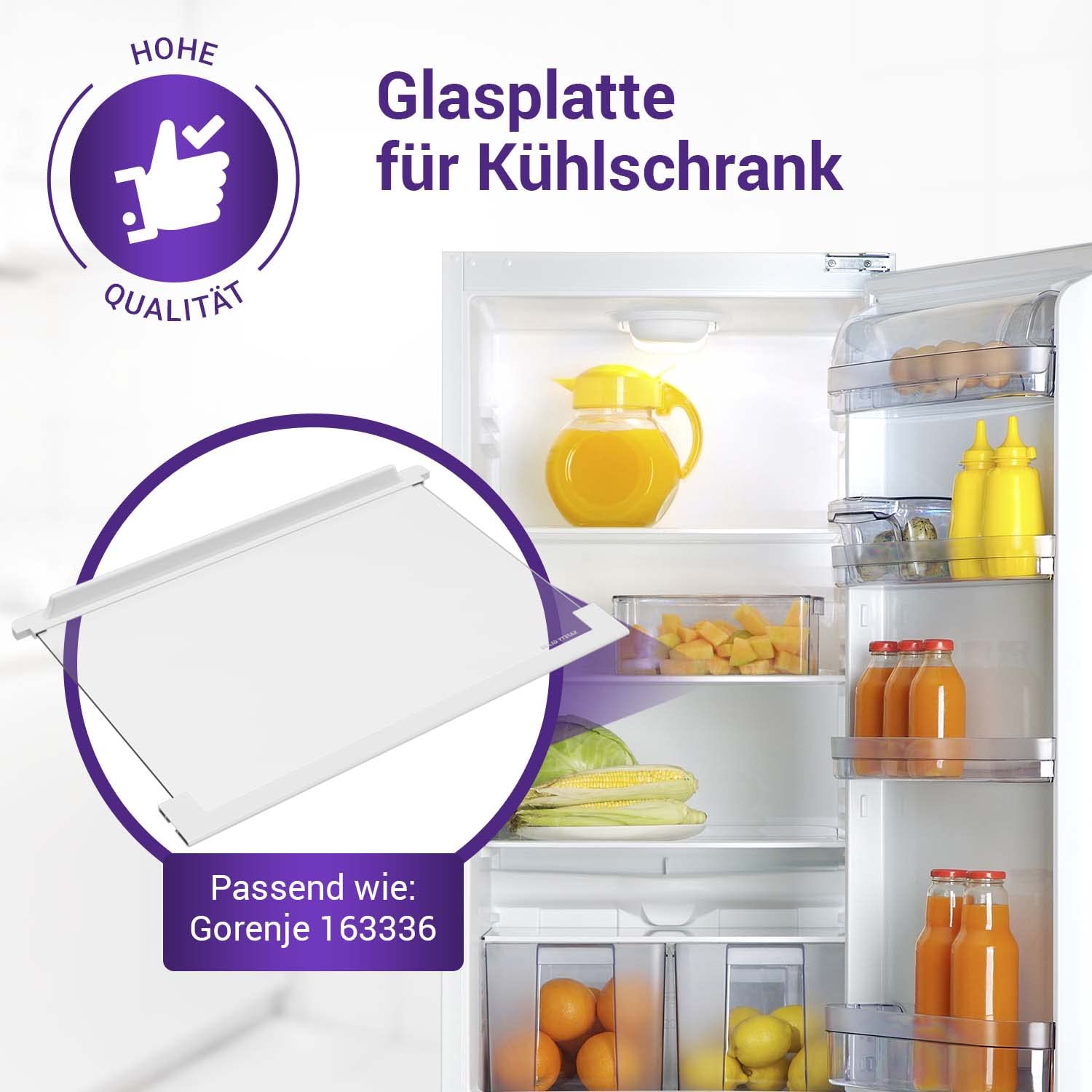Kühlschrank Glasplatte Ersatz für AEG Kühlschrank Einlegeboden Glas 225153106/3 - Regal Kühlschrank & Zanussi Kühlschrank Ersatzteile